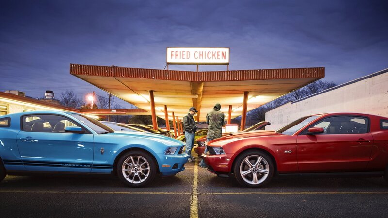 Two Ford Mustangs