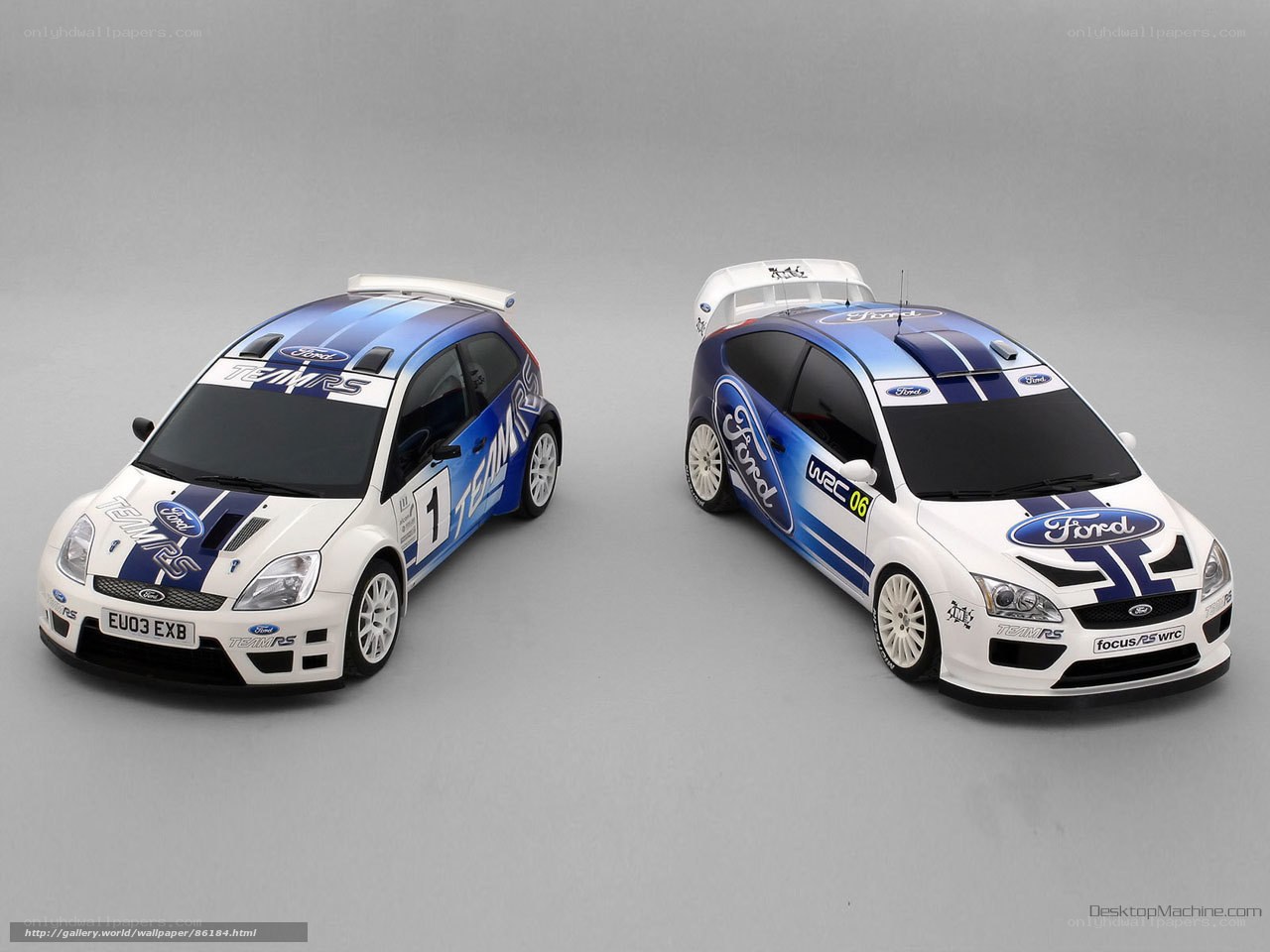 Two Ford rally cars