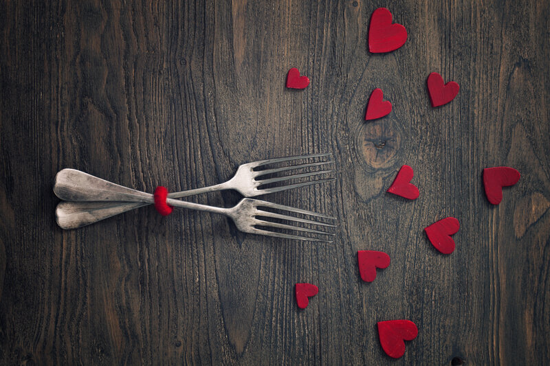 Two Forks with Hearts