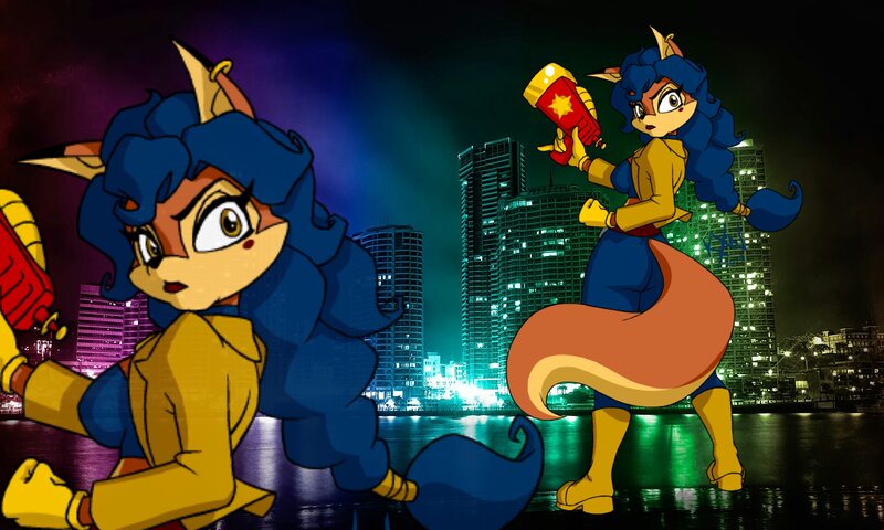 Two Fox Characters — Blue