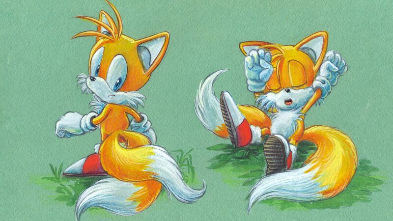 Two Fox Characters — Green
