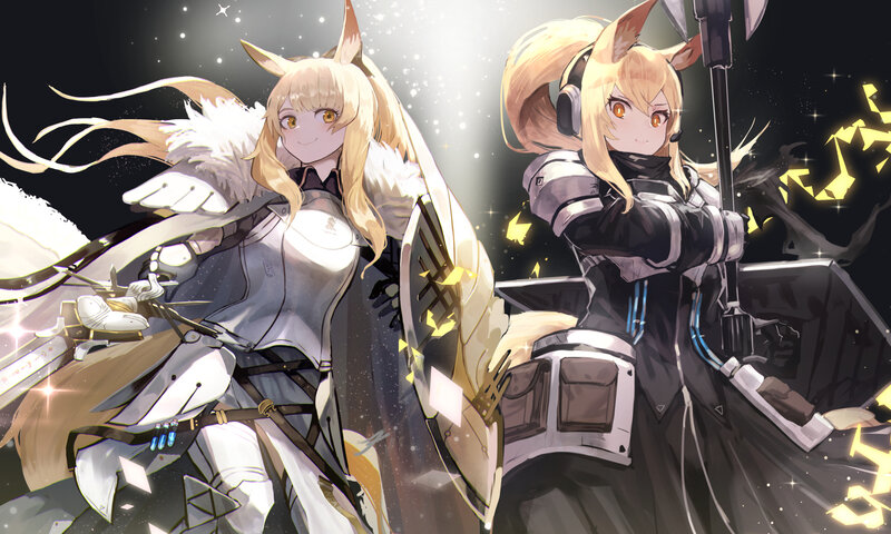 Two Fox-eared Girls — Black