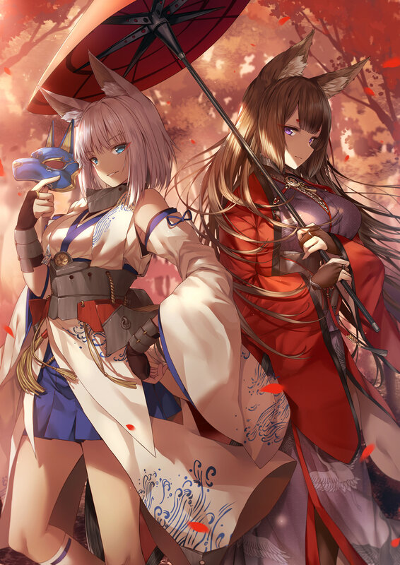 Two Fox-eared Girls — Red