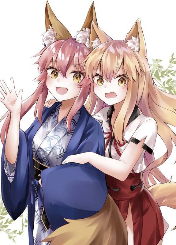 Two Fox Girls — Blue, Cheerful