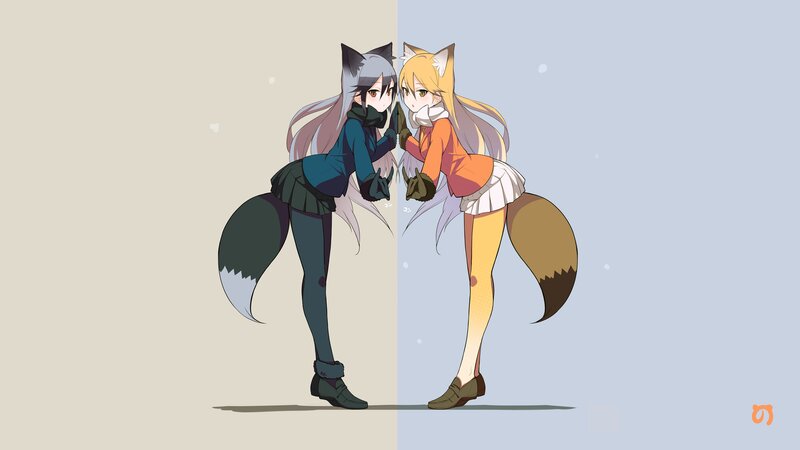 Two Fox Girls — Gray