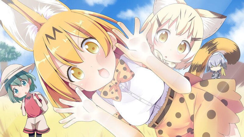 Two Fox Girls in Field