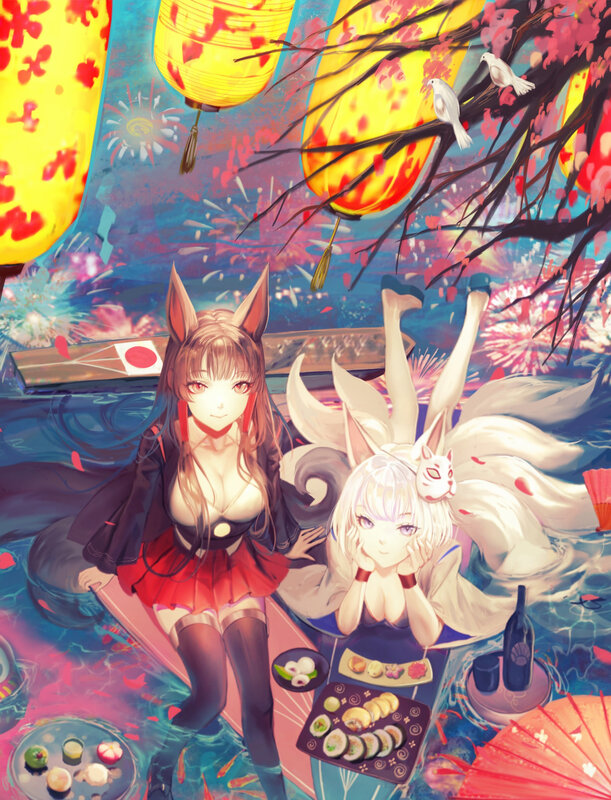 Two Fox Girls on a Boat