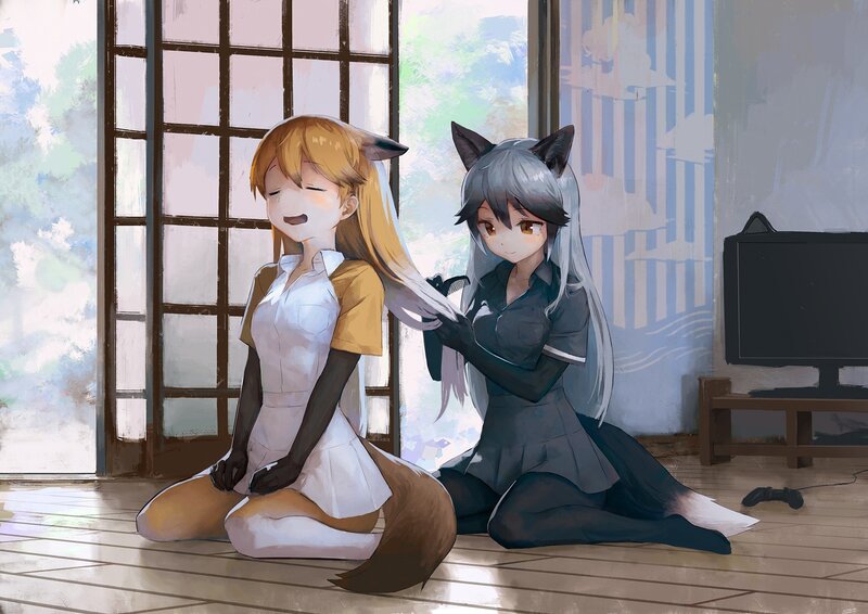 Two Fox Girls — White, Calm