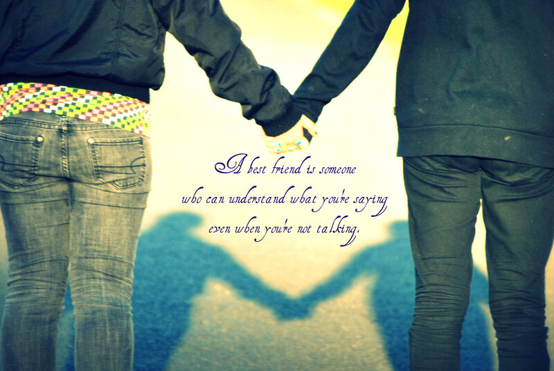 two friends holding hands