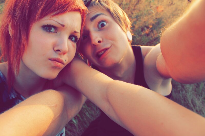 two friends taking a selfie