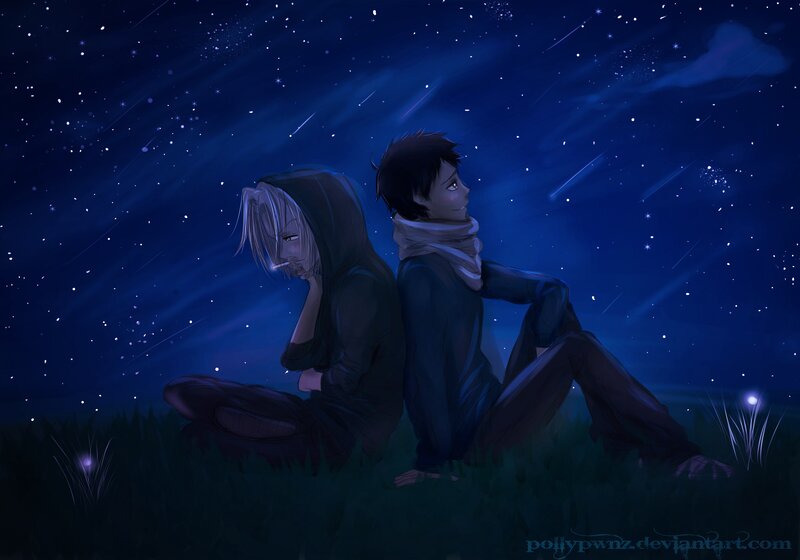 Two friends under the stars