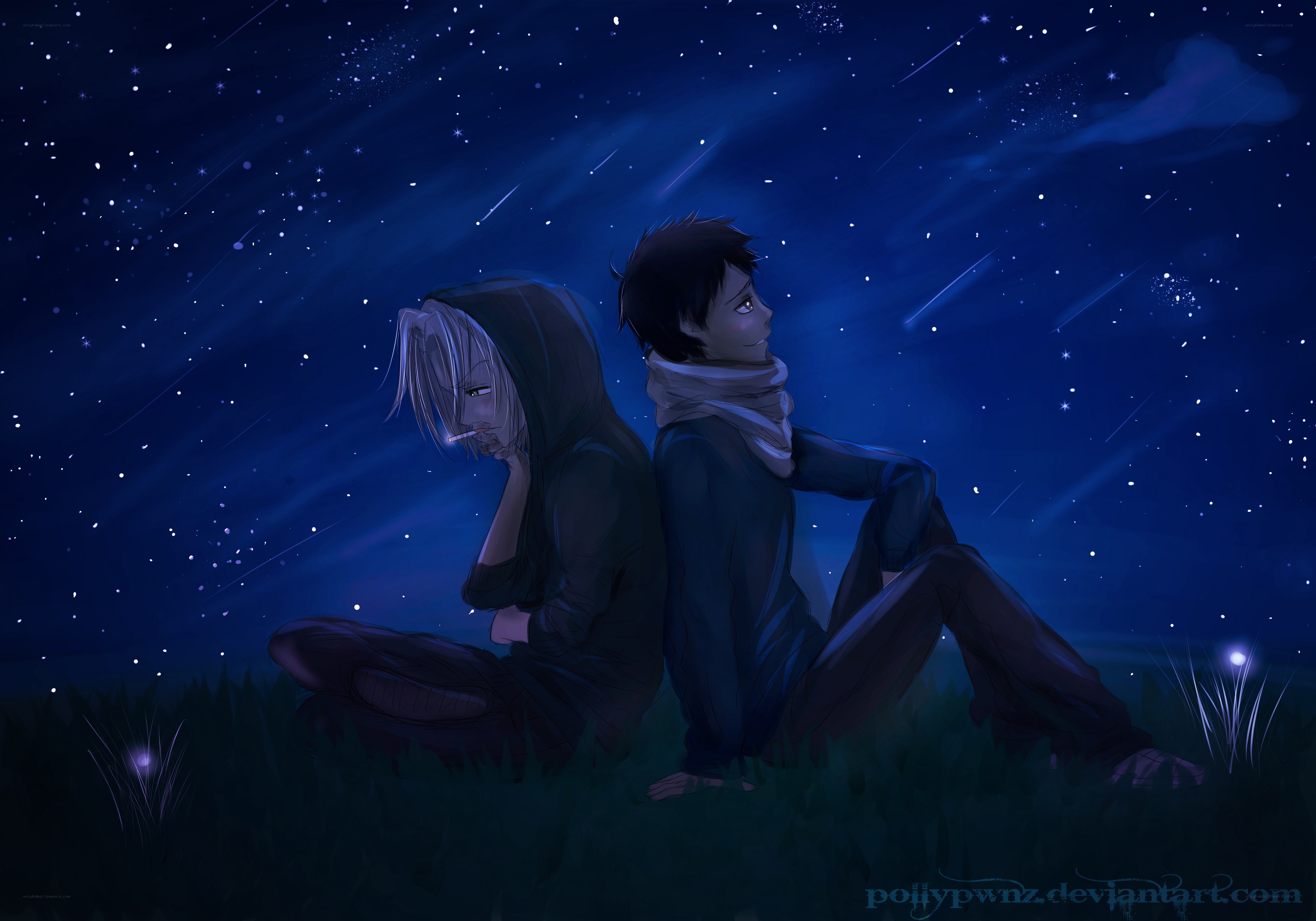 Two friends under the stars
