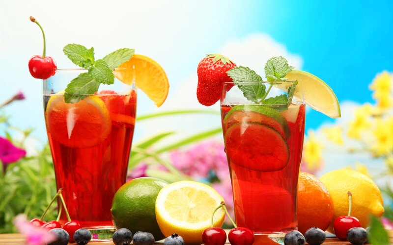 Two Fruit Drinks — Red