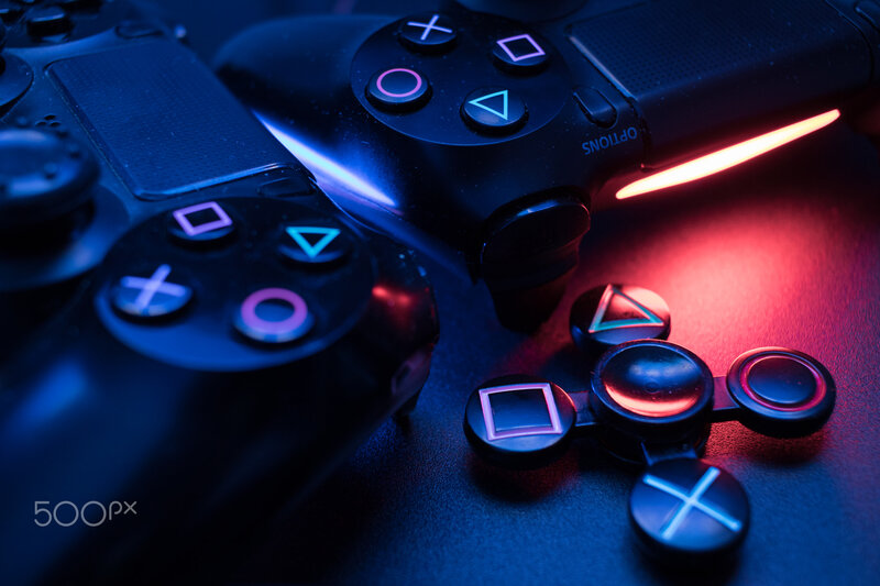 Two Game Controllers — Blue