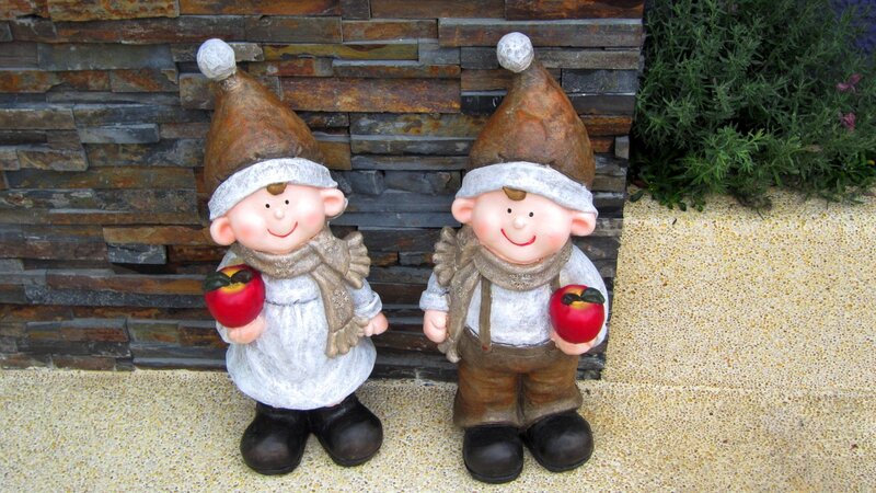Two Garden Gnome Figurines