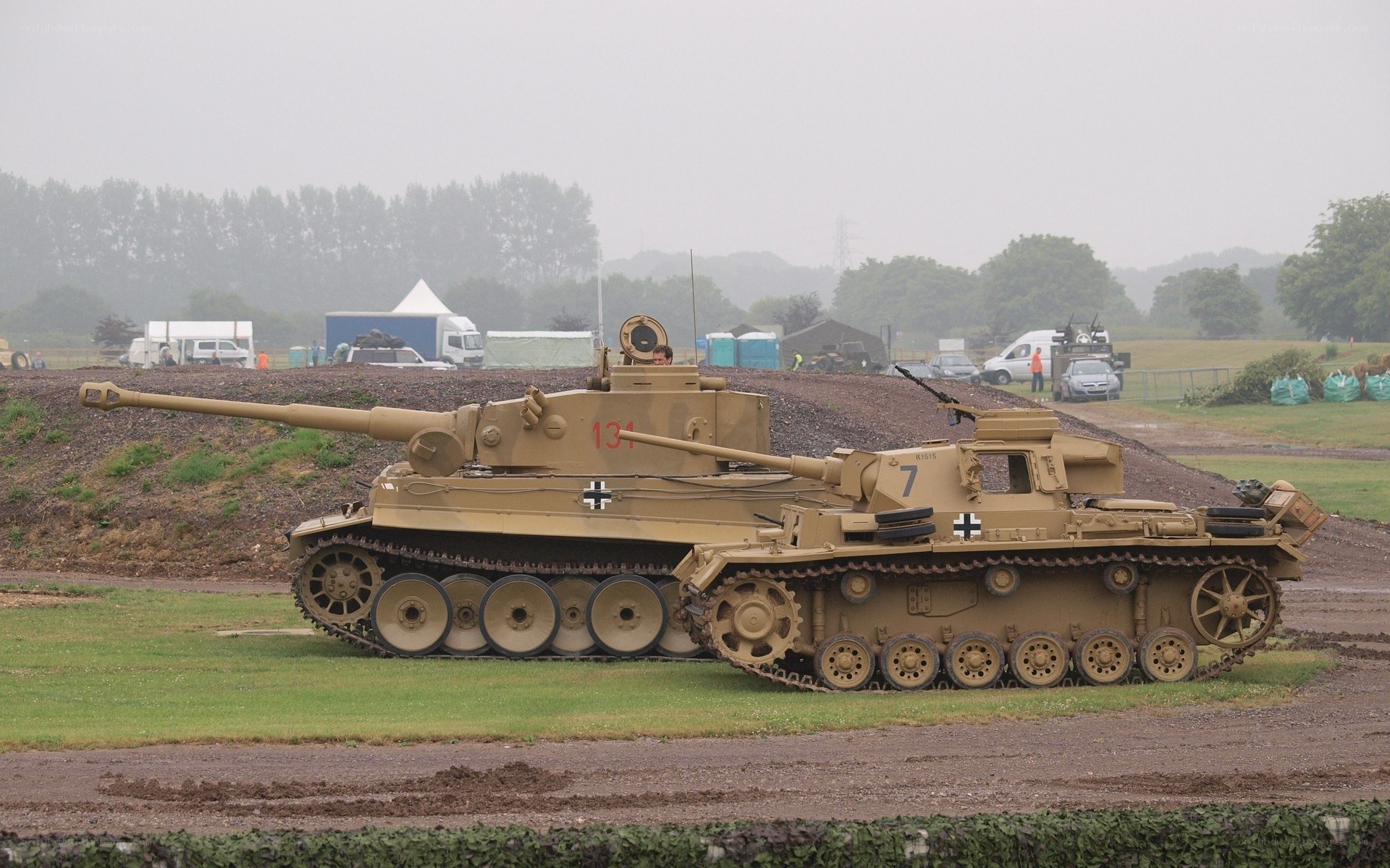 Two German tanks on display