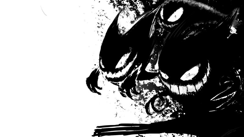 Two Ghost-like Creatures — Black