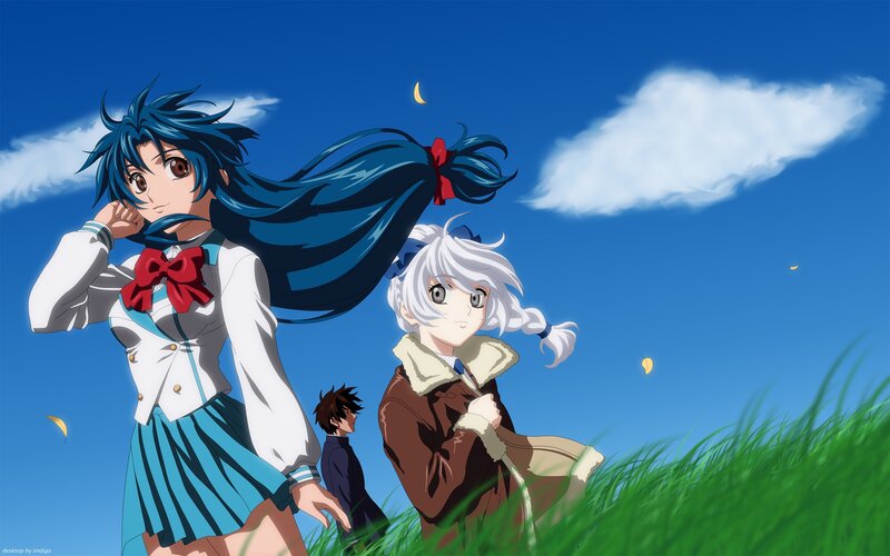 Two Girls and a Boy — Blue