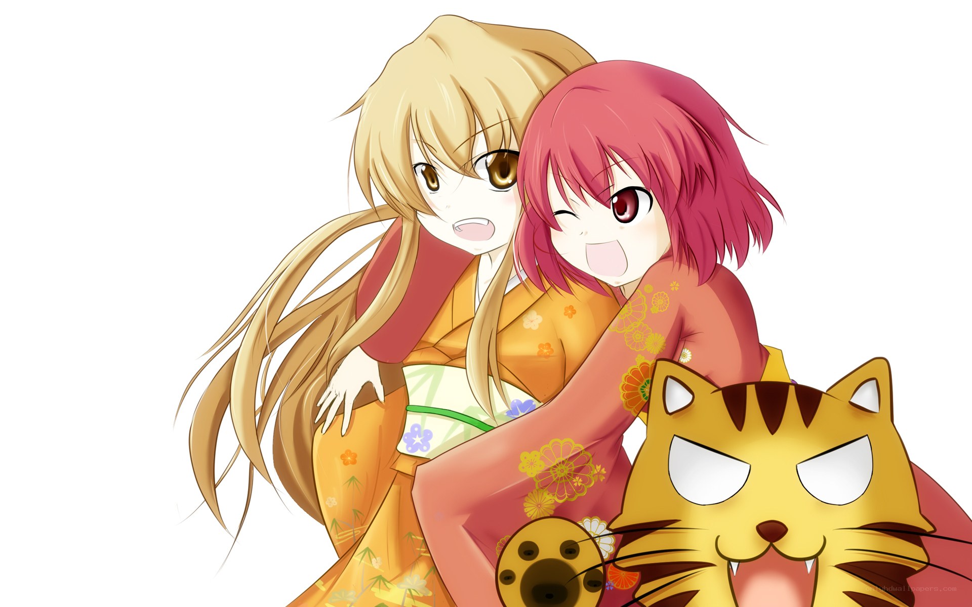 two girls and a cat