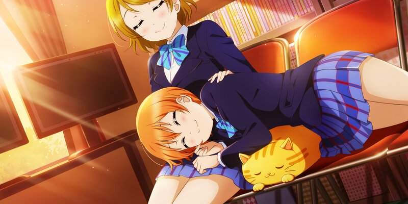 Two Girls and a Cat — Orange
