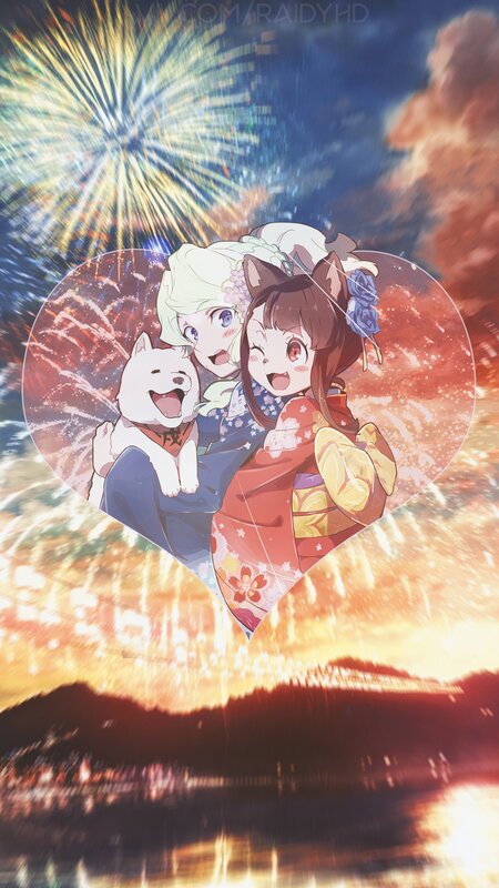 Two Girls and a Dog — Red