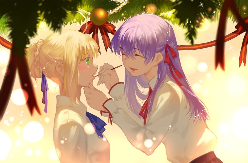 Two Girls Applying Makeup — Purple