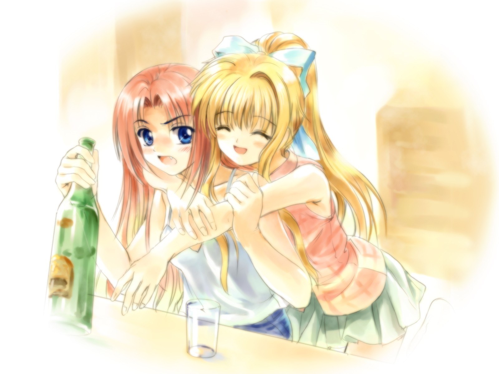 Two girls at a bar