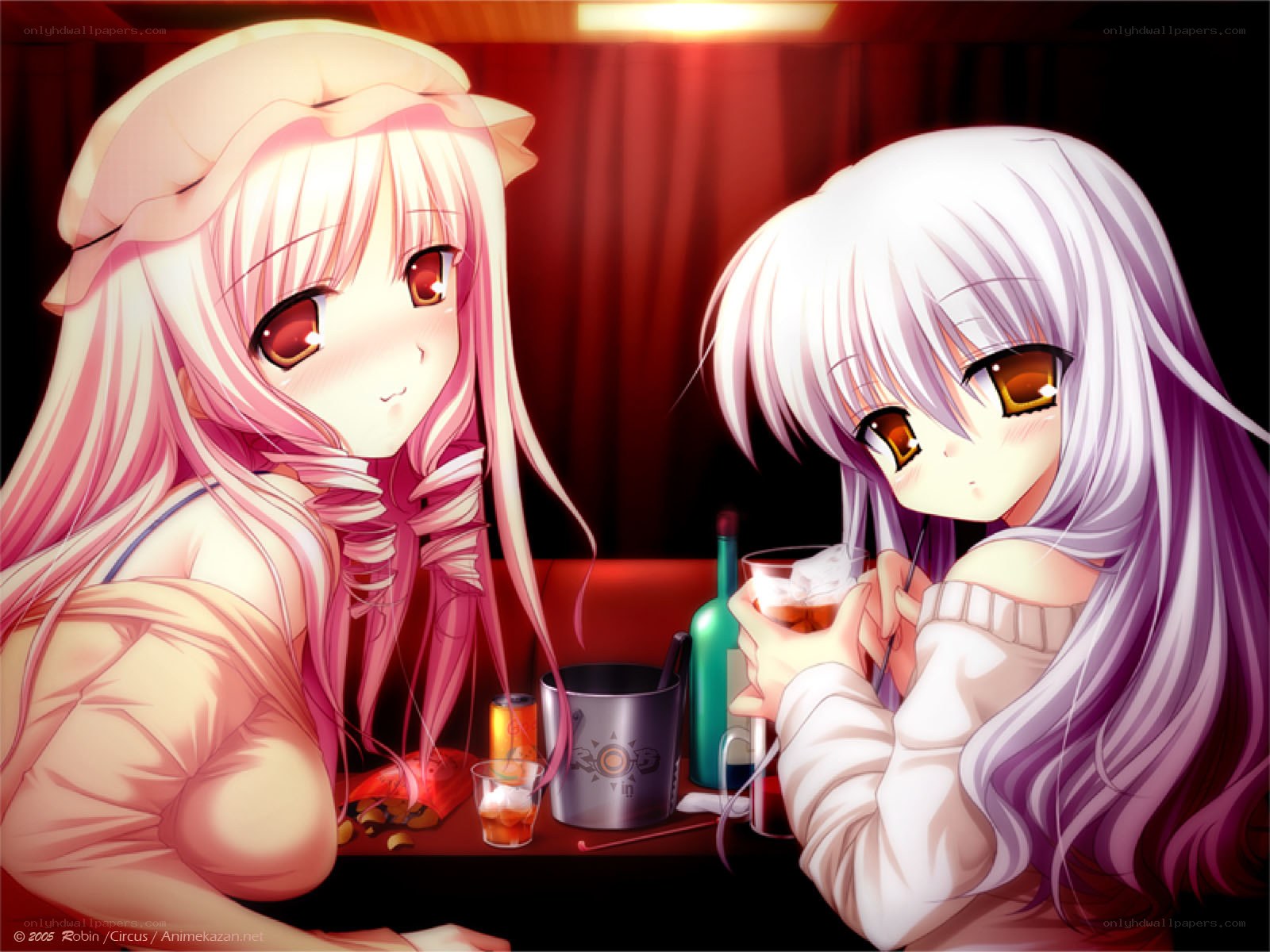 Two girls at a bar