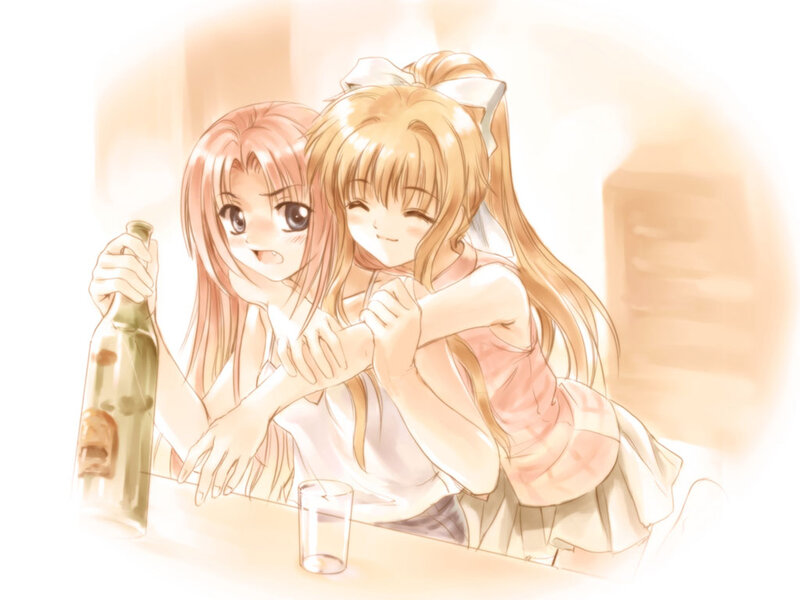 Two Girls at a Bar — Beige