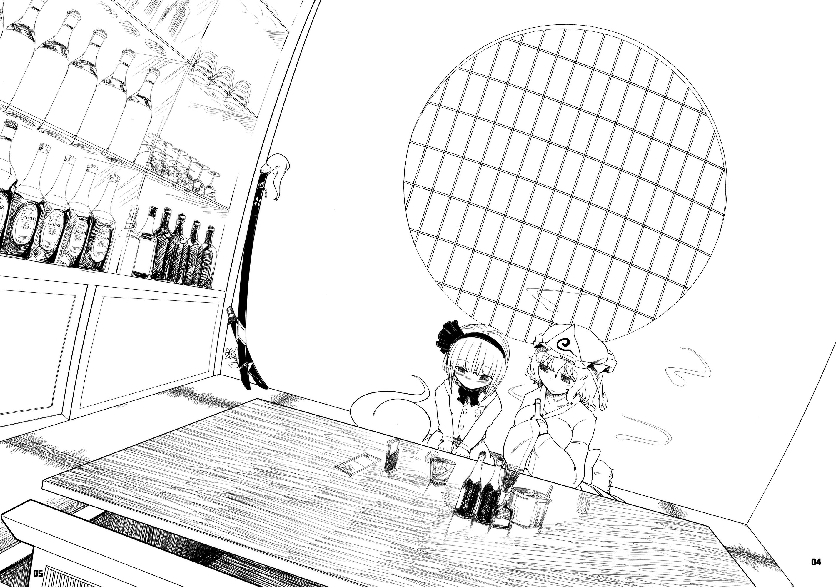 Two girls at a bar