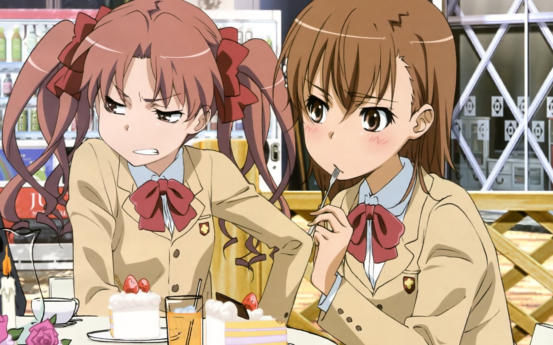 Two girls at a cafe