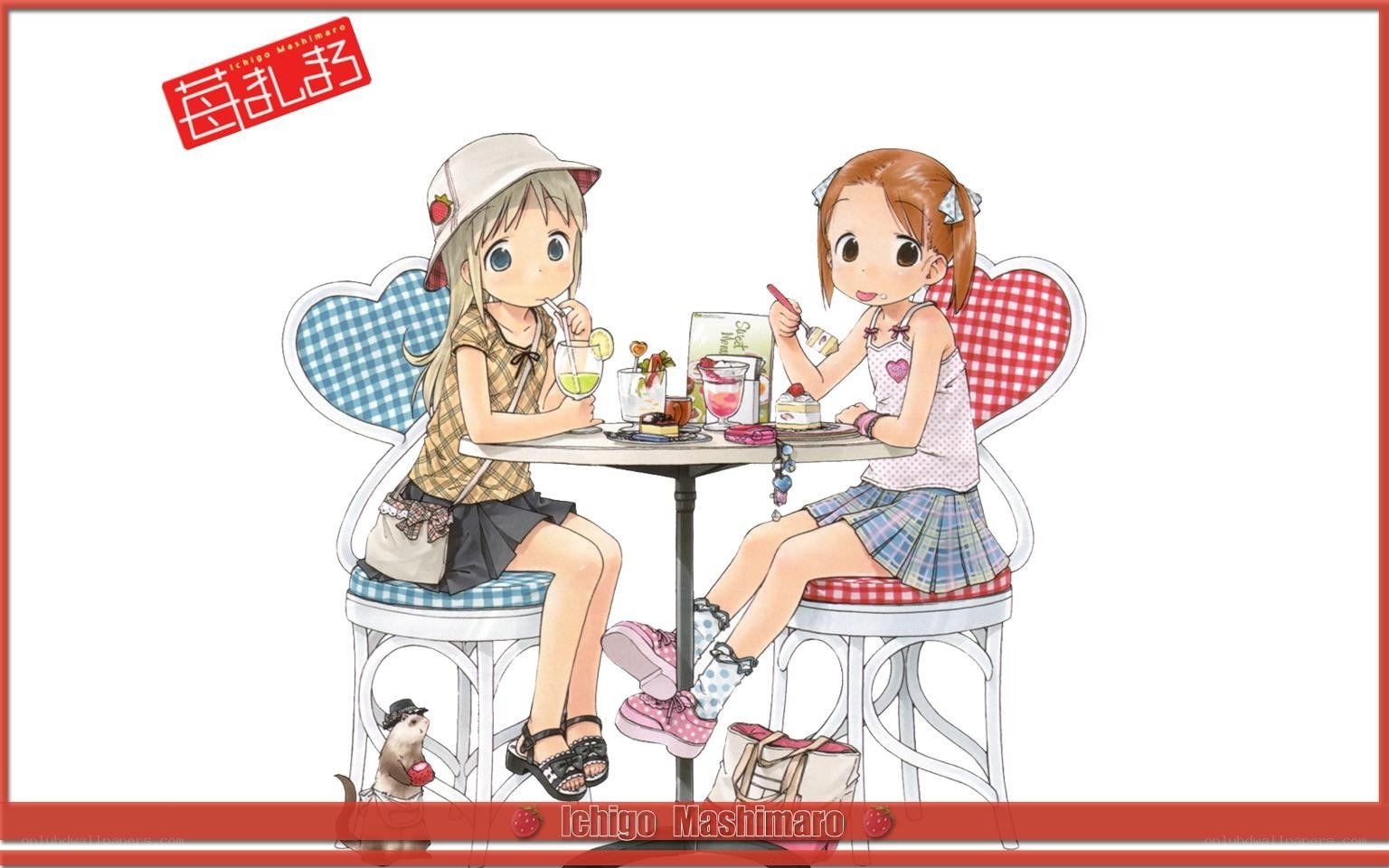 Two girls at a cafe