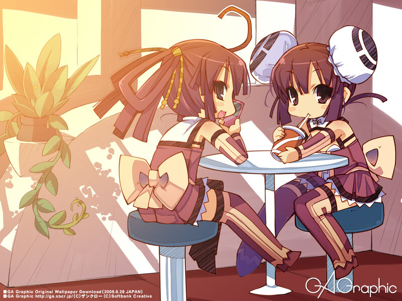 Two girls at a cafe