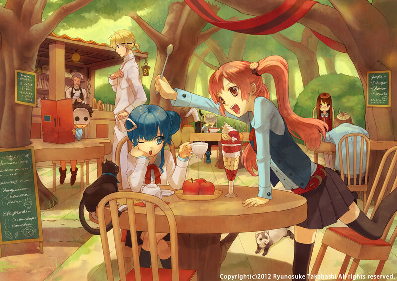 Two Girls at a Cafe — Green