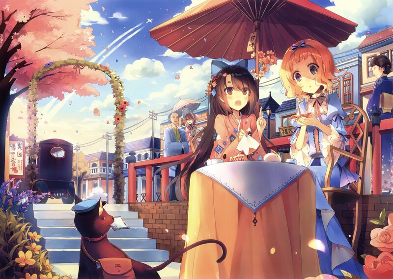 Two Girls at a Cafe — Orange