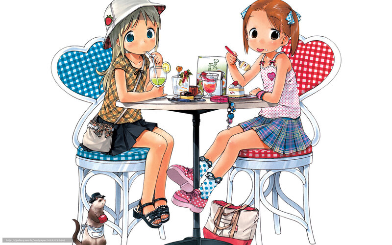 Two girls at a cafe