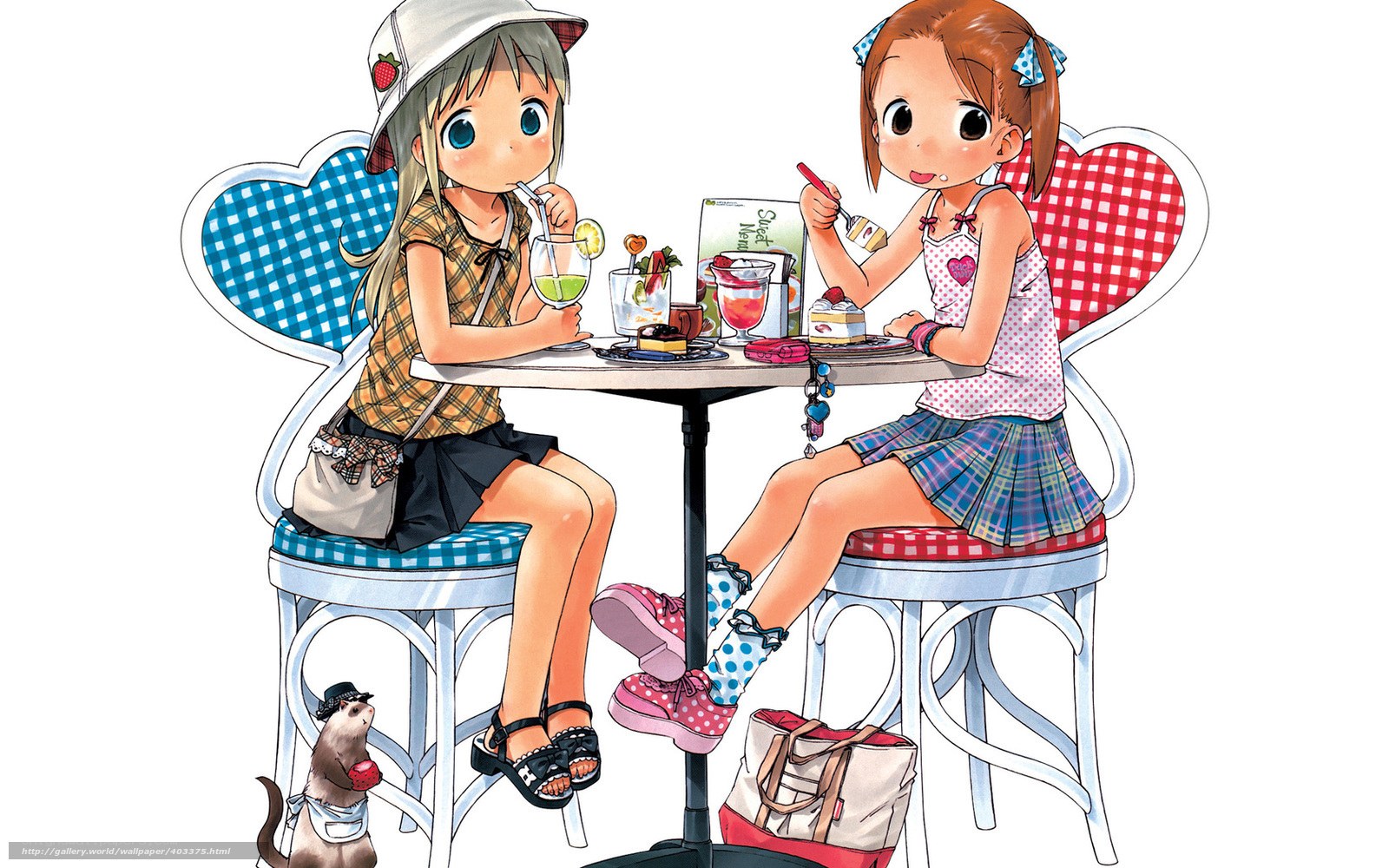 Two girls at a cafe