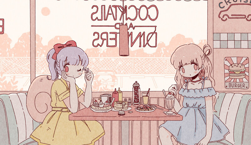 Two Girls at a Diner