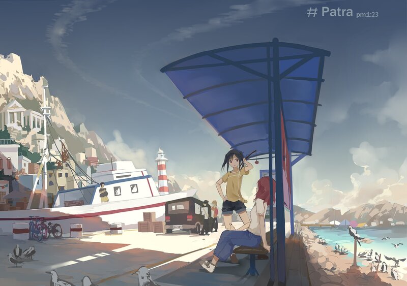 Two Girls at a Harbor