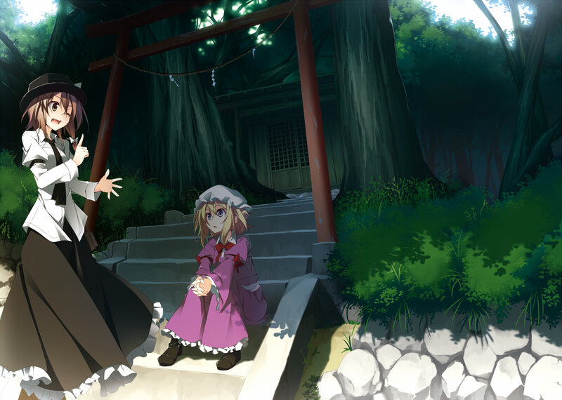 Two Girls at a Shrine — Green