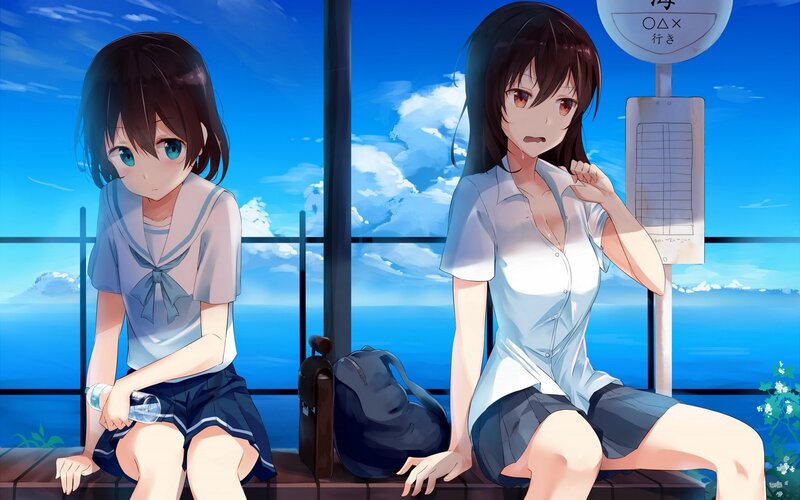 Two Girls at a Station