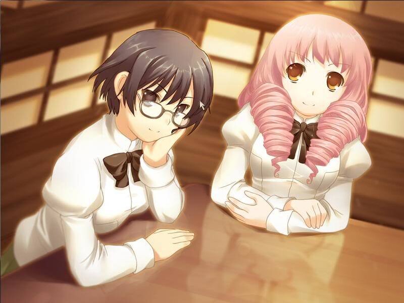 Two girls at a table