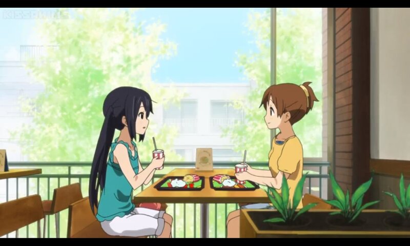 Two Girls at a Table — Green