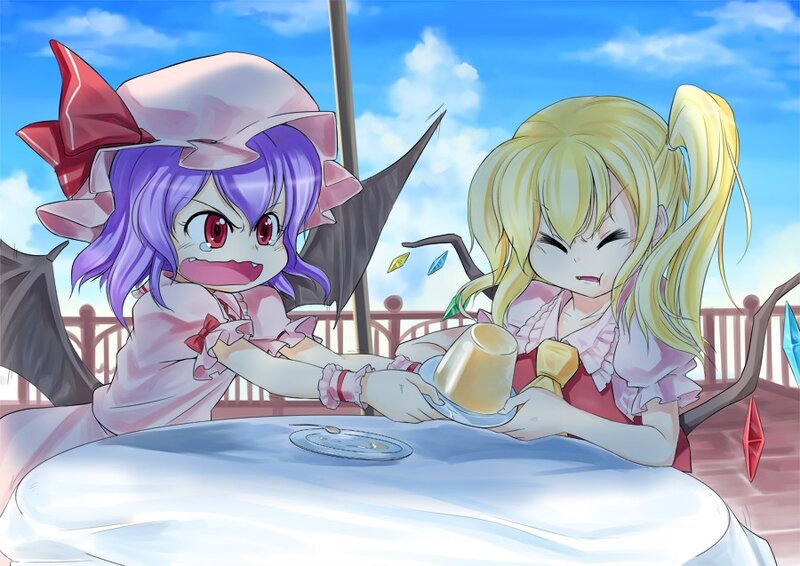 Two girls at a tea party