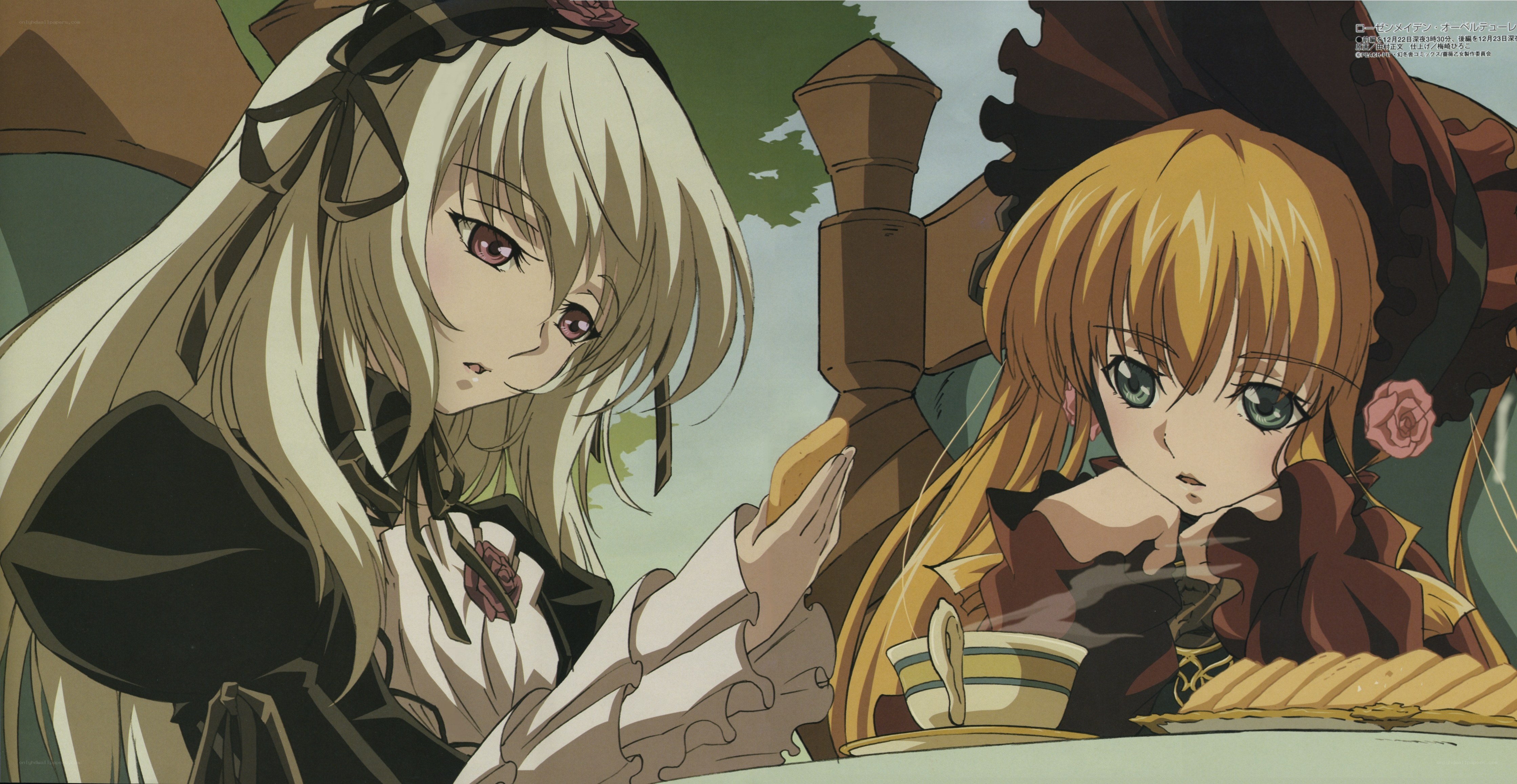 Two girls at a tea party