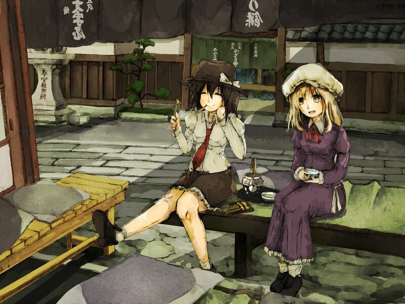 Two girls at a tea shop