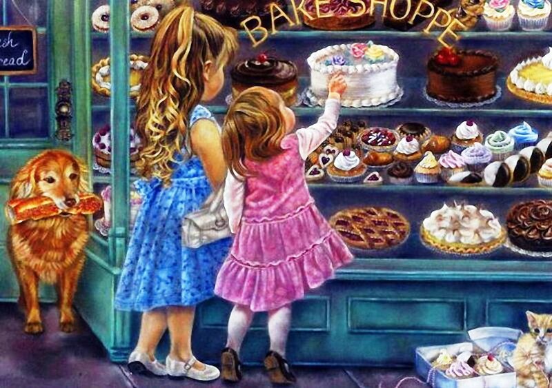 Two Girls at Bakery