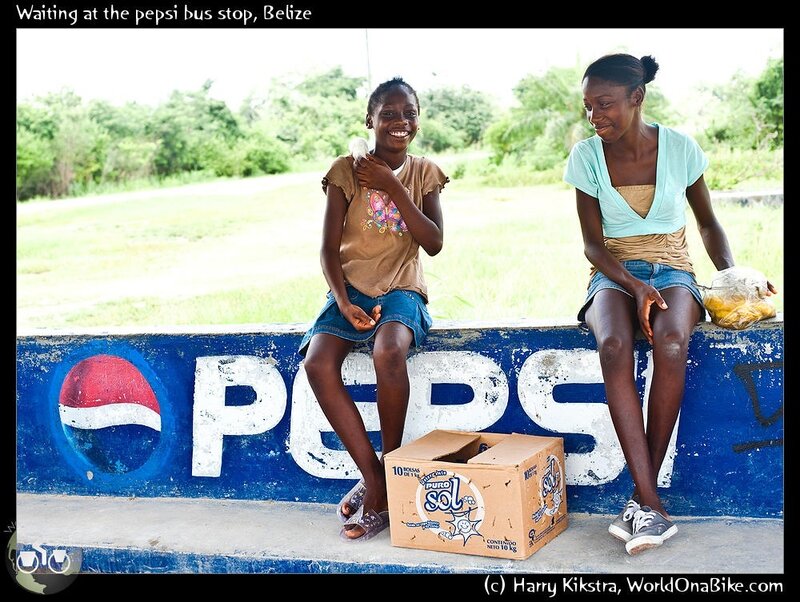Two Girls at Bus Stop