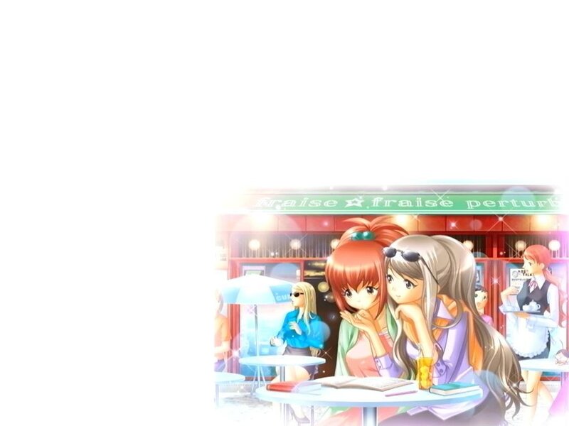 Two Girls at Cafe Table — Red
