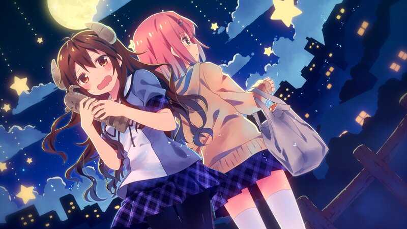 Two Girls at Night — Blue, Calm